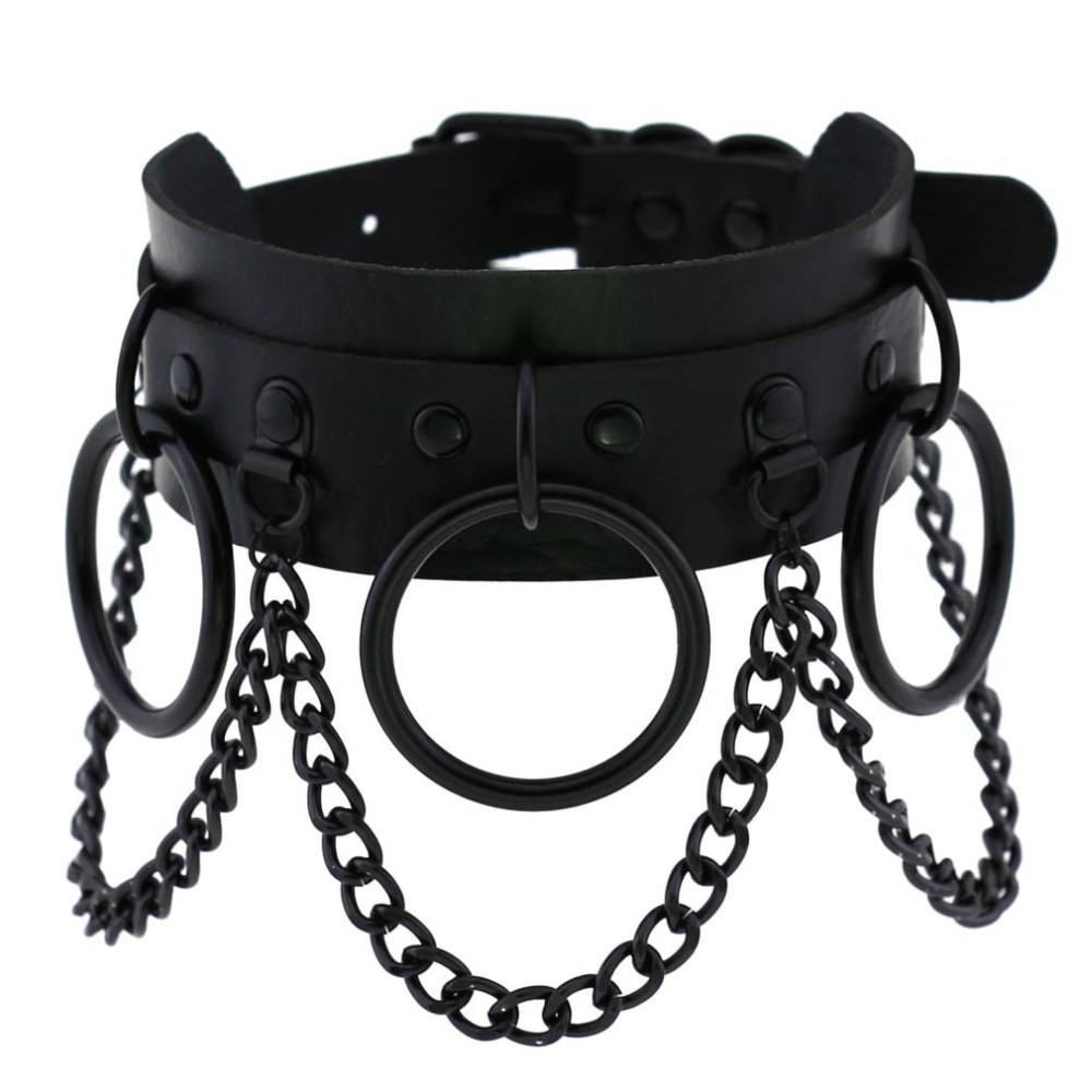 Bullet 69 - Ring Black Chain Halsband - Schwarz/Schwarz